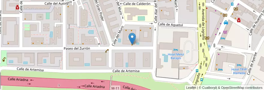 Mapa de ubicacion de La Escondida en スペイン, マドリード州, Comunidad De Madrid, Área Metropolitana De Madrid Y Corredor Del Henares, Madrid.