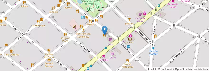 Mapa de ubicacion de La Escondida, Palermo en الأرجنتين, Ciudad Autónoma De Buenos Aires, Buenos Aires, Comuna 14.