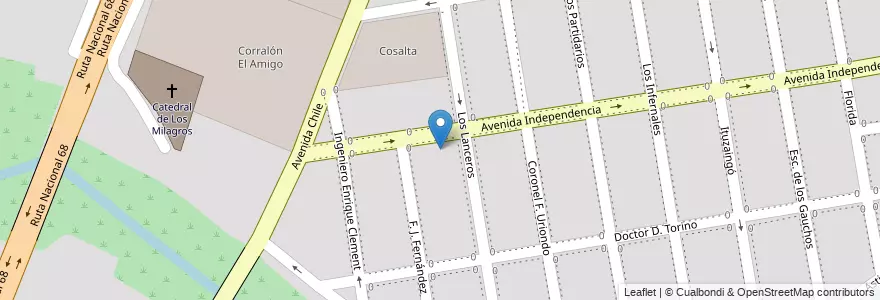 Mapa de ubicacion de La Escuela N° 4028 "Brigadier Juan Álvarez de Arenales" en Argentinien, Salta, Capital, Municipio De Salta, Salta.