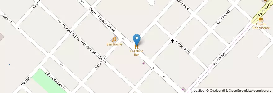 Mapa de ubicacion de La Eskina Bar en アルゼンチン, ブエノスアイレス州, Partido De La Matanza, San Justo.