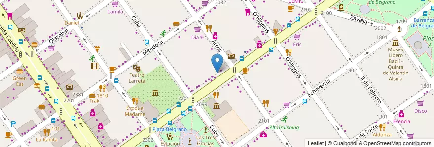 Mapa de ubicacion de La Esmeralda, Belgrano en Argentinien, Ciudad Autónoma De Buenos Aires, Buenos Aires, Comuna 13.