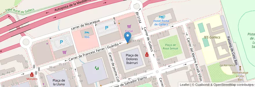Mapa de ubicacion de La Espardeña en スペイン, カタルーニャ州, Barcelona, バリェス・オリエンタル, Mollet Del Vallès.