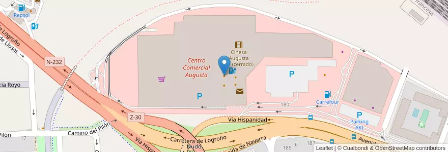 Mapa de ubicacion de La Espiga en España, Aragón, Zaragoza, Zaragoza, Zaragoza.