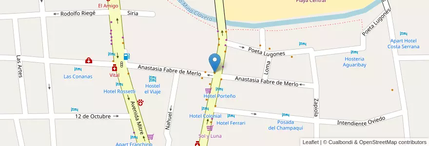 Mapa de ubicacion de La Esquina en Arjantin, Córdoba, Departamento San Alberto, Pedanía Tránsito, Mina Clavero, Municipio De Mina Clavero.