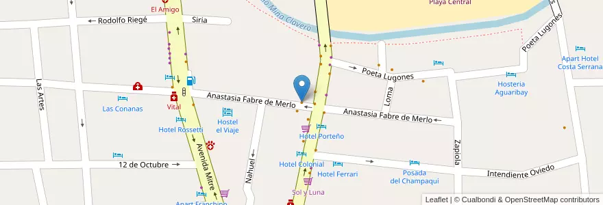 Mapa de ubicacion de La Esquina en Arjantin, Córdoba, Departamento San Alberto, Pedanía Tránsito, Mina Clavero, Municipio De Mina Clavero.