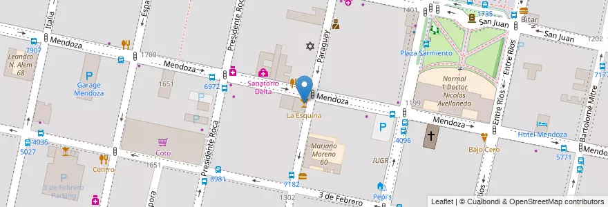 Mapa de ubicacion de La Esquina en アルゼンチン, サンタフェ州, Departamento Rosario, Municipio De Rosario, ロサリオ.