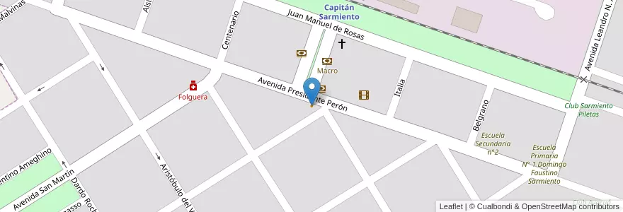 Mapa de ubicacion de La Esquina en Аргентина, Буэнос-Айрес, Partido De Capitán Sarmiento, Capitán Sarmiento.