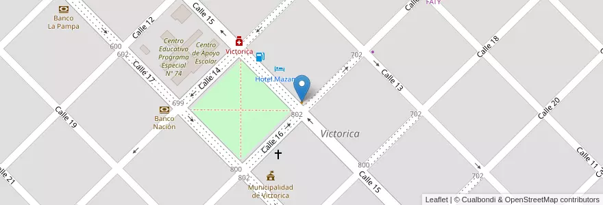 Mapa de ubicacion de La esquina en Argentine, La Pampa, Municipio De Victorica, Departamento Loventué, Victorica.