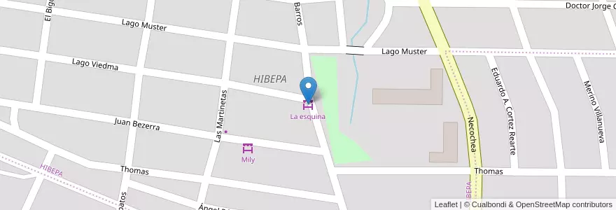 Mapa de ubicacion de La esquina en アルゼンチン, チリ, ネウケン州, Departamento Confluencia, Municipio De Neuquén, Neuquén.