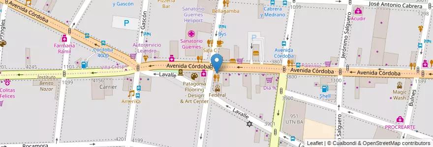 Mapa de ubicacion de La esquina de Güemes, Almagro en الأرجنتين, Ciudad Autónoma De Buenos Aires, Buenos Aires.