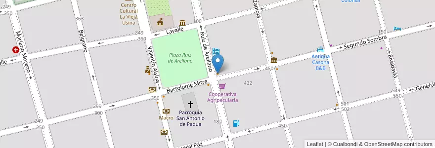 Mapa de ubicacion de La Esquina de Merti en Argentina, Buenos Aires, Partido De San Antonio De Areco, San Antonio De Areco.