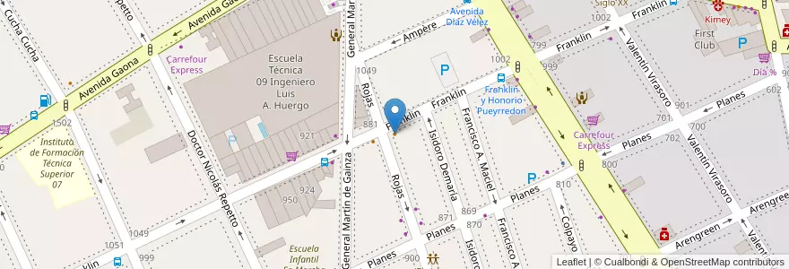 Mapa de ubicacion de La esquina de Rojas, Caballito en الأرجنتين, Ciudad Autónoma De Buenos Aires, Buenos Aires, Comuna 6.