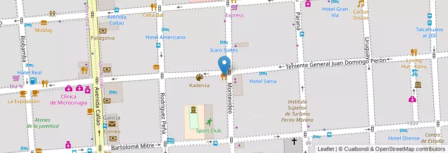Mapa de ubicacion de La Esquina del Medio y Medio, San Nicolas en 아르헨티나, Ciudad Autónoma De Buenos Aires, Comuna 1, 부에노스아이레스.