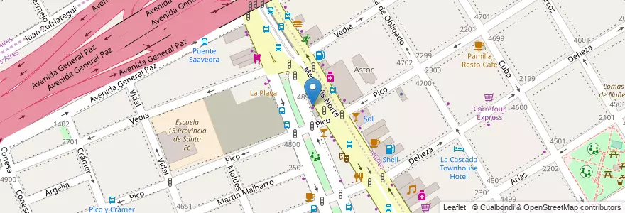 Mapa de ubicacion de La Esquina del Neumático, Saavedra en Argentinië, Ciudad Autónoma De Buenos Aires, Buenos Aires, Comuna 13, Vicente López.