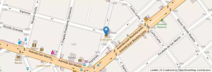 Mapa de ubicacion de La Esquina, Villa Crespo en Argentine, Ciudad Autónoma De Buenos Aires, Buenos Aires.
