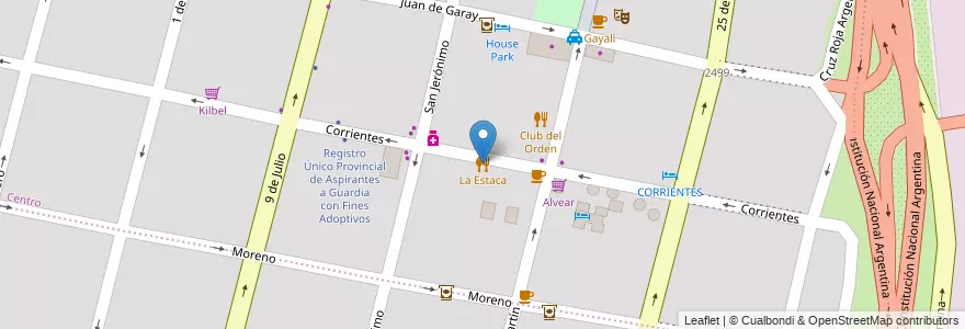Mapa de ubicacion de La Estaca en Argentinië, Santa Fe, Departamento La Capital, Santa Fe Capital, Santa Fe.