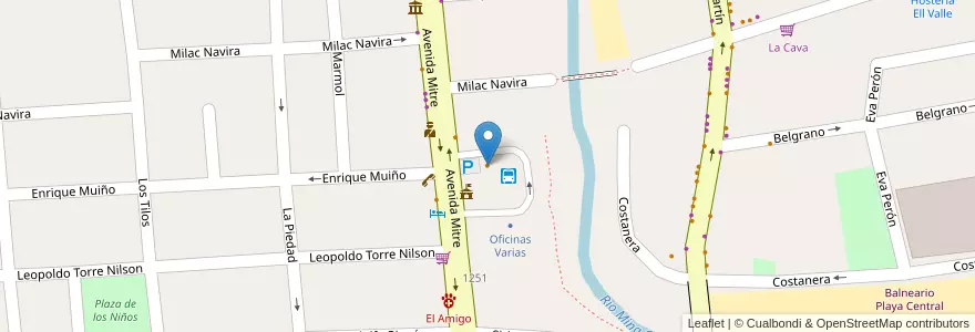 Mapa de ubicacion de La Estación en Argentinië, Córdoba, Departamento San Alberto, Pedanía Tránsito, Mina Clavero, Municipio De Mina Clavero.