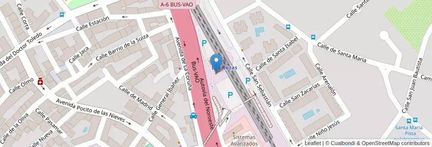 Mapa de ubicacion de La Estación en Spanien, Autonome Gemeinschaft Madrid, Autonome Gemeinschaft Madrid, Área Metropolitana De Madrid Y Corredor Del Henares, Las Rozas De Madrid.