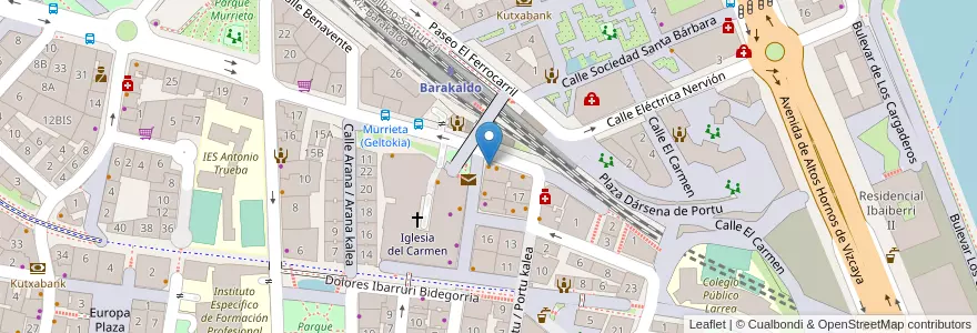 Mapa de ubicacion de La estación en 스페인, Euskadi, Bizkaia, Bilboaldea.