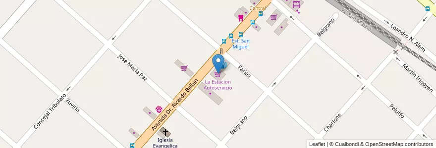 Mapa de ubicacion de La Estacion Autoservicio en الأرجنتين, بوينس آيرس, Partido De San Miguel, San Miguel.