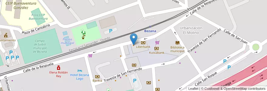 Mapa de ubicacion de La Estación de Bezana en اسپانیا, Cantabria, استان کانتابریا, Santander, Santa Cruz De Bezana.