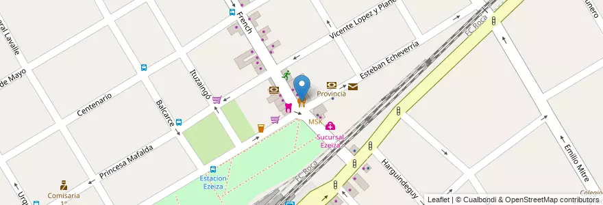 Mapa de ubicacion de La Estacion de O'Higgins en Argentine, Province De Buenos Aires, Partido De Ezeiza, Ezeiza.