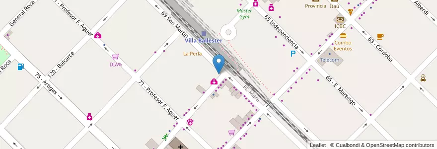 Mapa de ubicacion de La Estación en Argentina, Provincia Di Buenos Aires, Partido De General San Martín, Villa Ballester.
