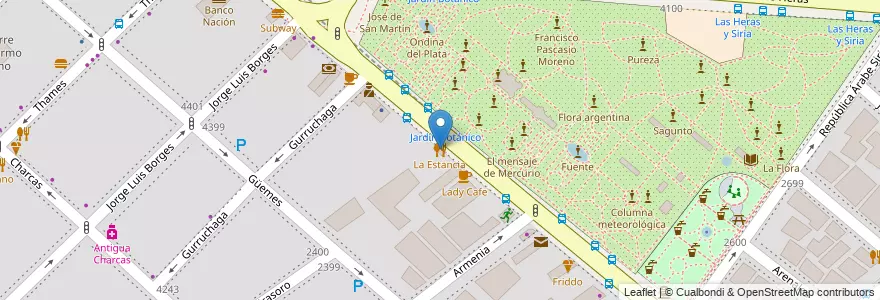 Mapa de ubicacion de La Estancia, Palermo en Аргентина, Буэнос-Айрес, Буэнос-Айрес, Comuna 14.