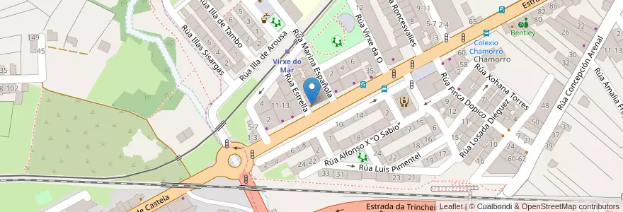 Mapa de ubicacion de La Estrella en Испания, Галисия, А-Корунья, Ferrol.