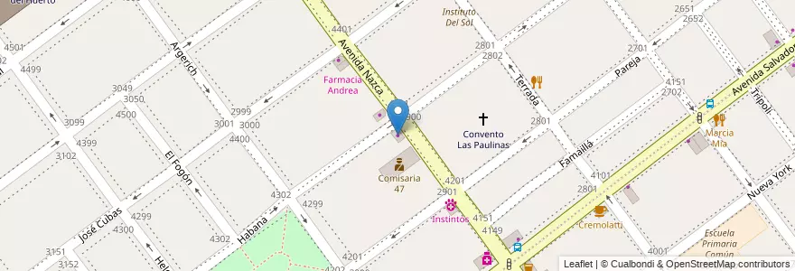 Mapa de ubicacion de La Estrella, Villa Pueyrredon en 阿根廷, Ciudad Autónoma De Buenos Aires, Comuna 12, 布宜诺斯艾利斯.