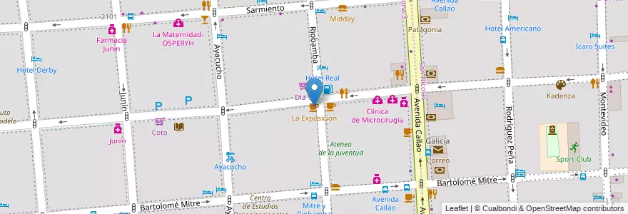 Mapa de ubicacion de La Exposición, Balvanera en Argentinië, Ciudad Autónoma De Buenos Aires, Comuna 3, Buenos Aires.