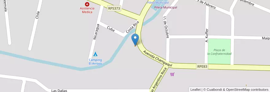 Mapa de ubicacion de La Familia Giannone en Arjantin, Córdoba, Departamento Calamuchita, Pedanía Los Reartes, Municipio De Villa General Belgrano, Villa General Belgrano.