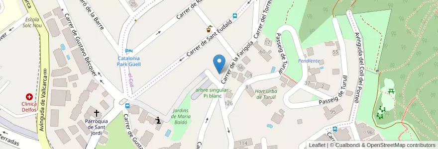 Mapa de ubicacion de La Farigola de Vallcarca en スペイン, カタルーニャ州, Barcelona, バルサルネス, Barcelona.