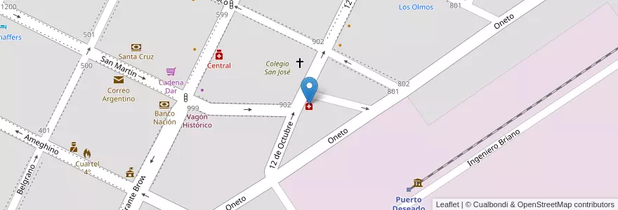 Mapa de ubicacion de La Farmacia en Arjantin, Santa Cruz, Deseado, Puerto Deseado, Puerto Deseado.