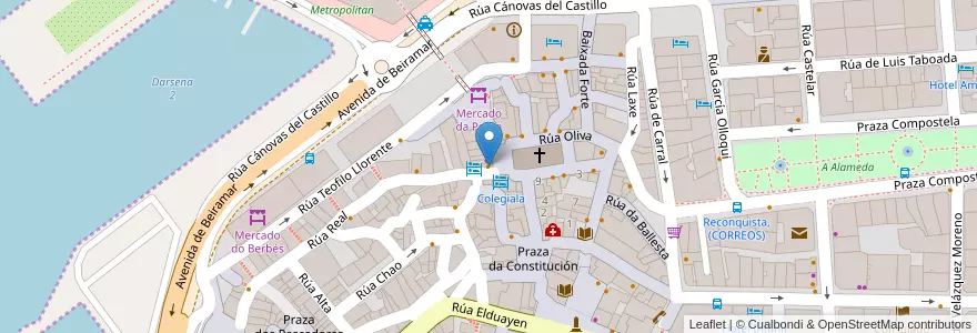 Mapa de ubicacion de La Favorita en إسبانيا, فيغو.