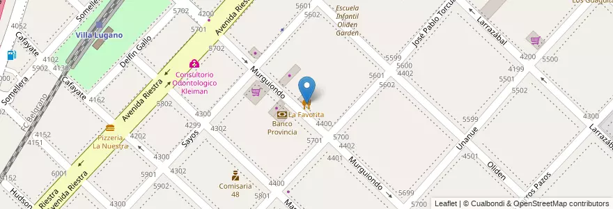 Mapa de ubicacion de La Favorita, Villa Lugano en 阿根廷, Ciudad Autónoma De Buenos Aires, 布宜诺斯艾利斯, Comuna 8.