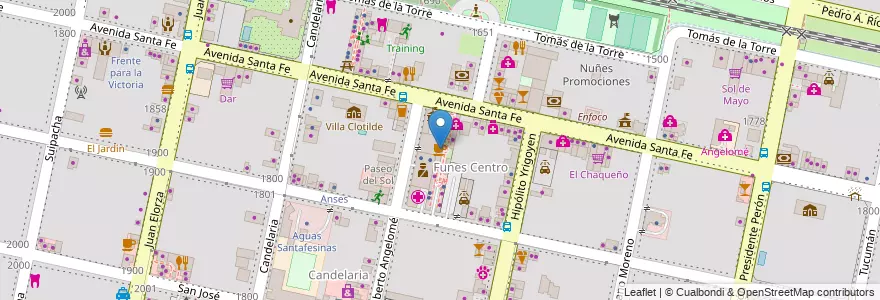 Mapa de ubicacion de La Fazenda en アルゼンチン, サンタフェ州, Departamento Rosario, Municipio De Funes, Funes.