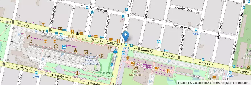 Mapa de ubicacion de La Fazenda en الأرجنتين, سانتا في, Departamento Rosario, Municipio De Rosario, روساريو.