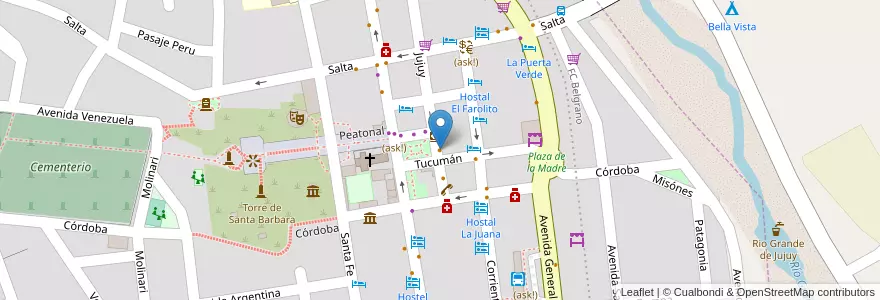 Mapa de ubicacion de La Felipa en アルゼンチン, フフイ州, Departamento Humahuaca, Municipio De Humahuaca, Humahuaca.
