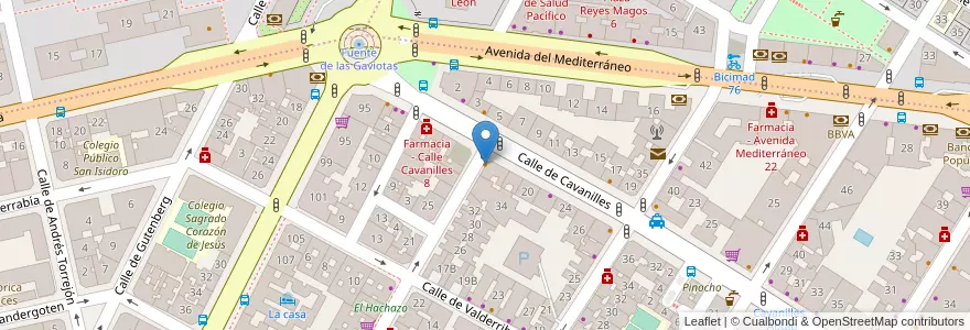 Mapa de ubicacion de La Fermentería en إسبانيا, منطقة مدريد, منطقة مدريد, Área Metropolitana De Madrid Y Corredor Del Henares, مدريد.
