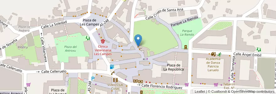 Mapa de ubicacion de La Ferrería en Spain, Asturias, Asturias, Siero.