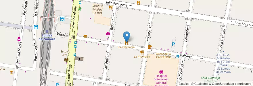 Mapa de ubicacion de La Florencia en Argentina, Buenos Aires, Partido De Lomas De Zamora, Lomas De Zamora.