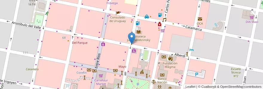Mapa de ubicacion de La Fonola en Аргентина, Междуречье, Departamento Concordia, Distrito Suburbios, Concordia, Concordia.