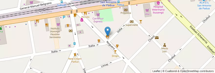 Mapa de ubicacion de La Fragata en Arjantin, Buenos Aires, Partido De Merlo, San Antonio De Padua.