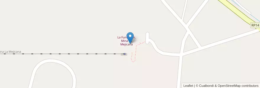 Mapa de ubicacion de La Fundición, Mina La Mejicana en الأرجنتين, La Rioja, Departamento Chilecito.