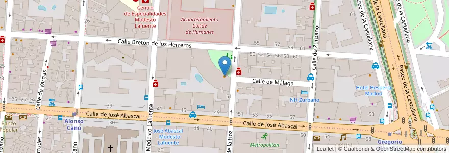 Mapa de ubicacion de La Gabinoteca en Espanha, Comunidade De Madrid, Comunidade De Madrid, Área Metropolitana De Madrid Y Corredor Del Henares, Madrid.