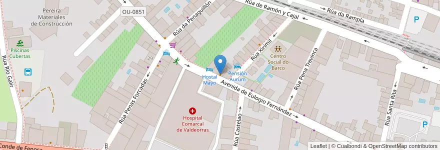 Mapa de ubicacion de La Galería en スペイン, ガリシア州, オウレンセ, Valdeorras, O Barco De Valdeorras.