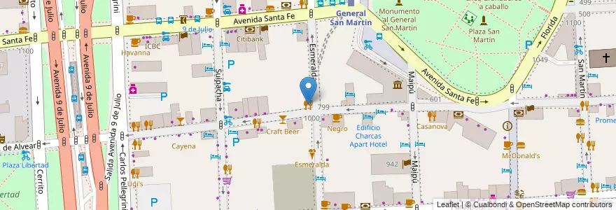 Mapa de ubicacion de La Galette, Retiro en アルゼンチン, Ciudad Autónoma De Buenos Aires, Comuna 1, ブエノスアイレス.