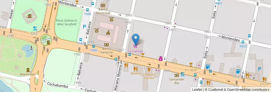 Mapa de ubicacion de La Gallega en Argentinien, Santa Fe, Departamento Rosario, Municipio De Rosario, Rosario.