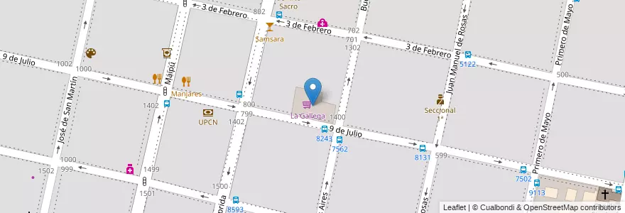 Mapa de ubicacion de La Gallega en 아르헨티나, Santa Fe, Departamento Rosario, Municipio De Rosario, 로사리오.
